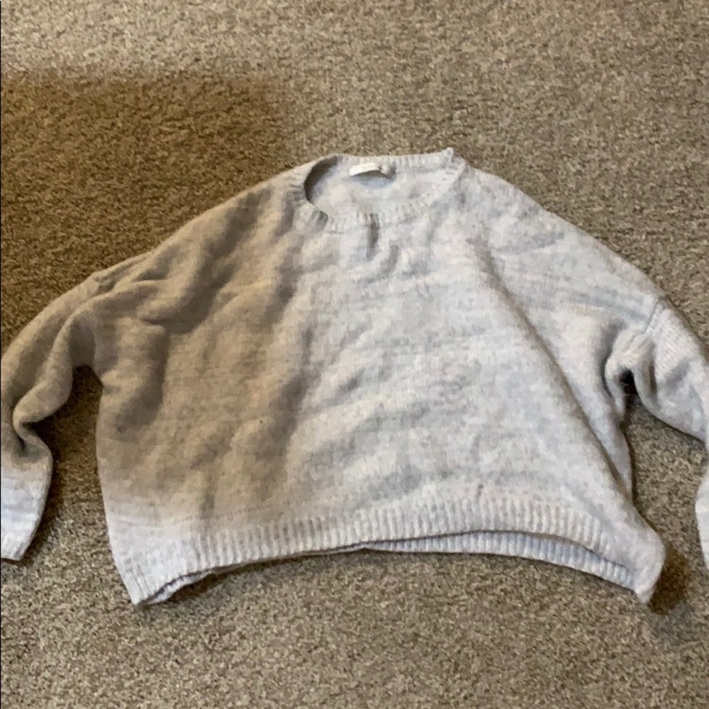 Soft gray fuzzy sweater!